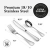 Artaste 1029130 Rain 18/10 Stainless Steel Flatware 36-Piece Set, Matte