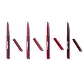 W7 Lip Twister Lip Liner - 4Pcs Multi-Pack - Creamy & Blendable Lip Makeup For Definition & Shape (Red, Nude, Brown, Pink)