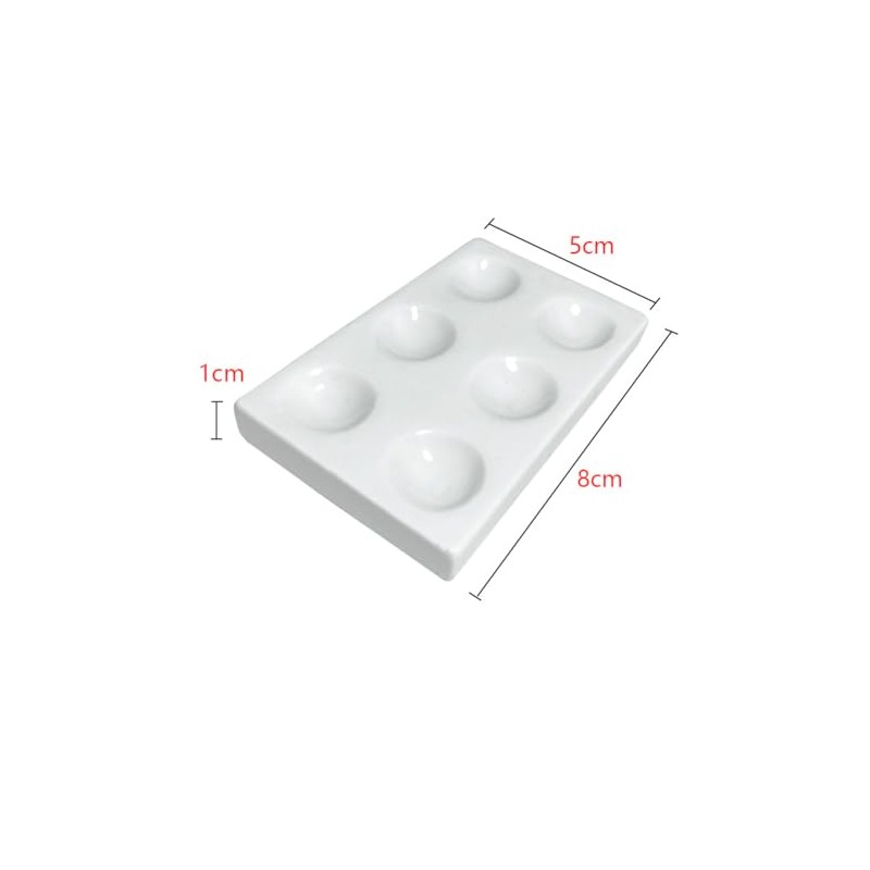 1PC White Porcelain Spot Plate 6 Wells Laboratory Spotting Reaction