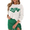 LEMAFER Women's 2024 St. Patrick's Day Sweater Green Sequin Lucky