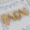 Dual Gold Edge Handmade Nail Tips - Almond S /