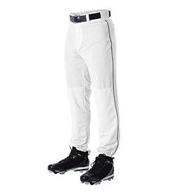 Alleson Athletic Baseball Pant with Piping - Youth White/Black/LRG (Youth Large)