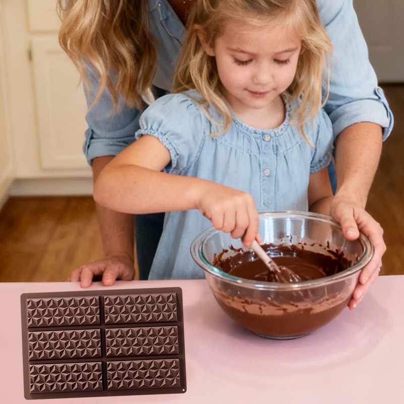 Vyooxcy 2 Pack Chocolate Bar Mold Silicone 10"x6.7", Deep Candy