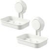 2Pcs Plastic Suction Soap Dish, 3-in-1 Bathroom Set Soap Dish,