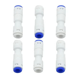 Zreneyfex 6Pcs 1/4" Push to Connect Check Valve Set, Push to Connect One Way Check Valve OD Quick Connect Water Tube Fitting for RO Water Reverse Osmosis System