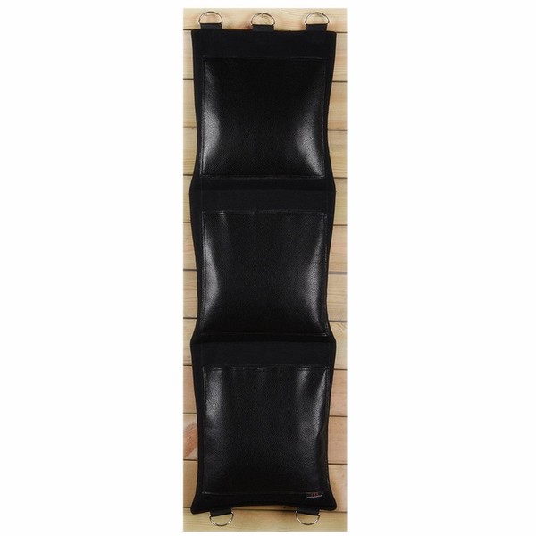 Black Canvas Punching Wallbag for Wing Chun One-Inch Fist Practice Option (Leather, 3-Section) BCPU003