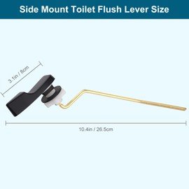 Hygie Rinse Universal Toilet Trip Lever Compatible with American Standard/Mansfield Toilet Handle, Toilet Tank Side/Angle Mount Handle Replacement Kit with Flapper Chain, Matteblack
