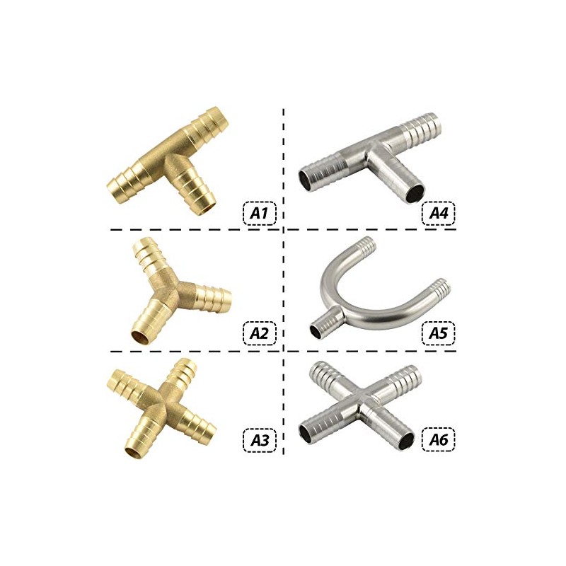 Fittingteile - T-Hose Connector Brass for Compressed Air Water Oil