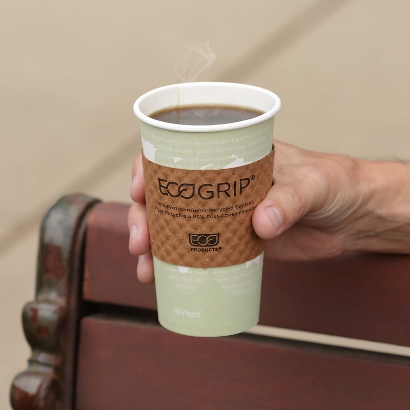 Eco-Products Ecogrip Hot Cup Sleeves - Renewable And Compostable, Fits