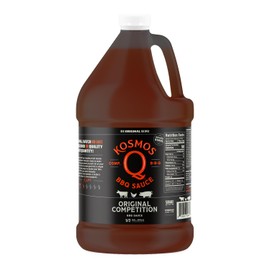 Kosmos Q Original Competition BBQ Sauce, Sweet and Smoky Barbecue Sauce for Ribs, Pulled Pork, Brisket, Chicken & More, Award-Winning Competition Recipe with Brown Sugar, Ketchup & Worcestershire, 64 Oz Bottle