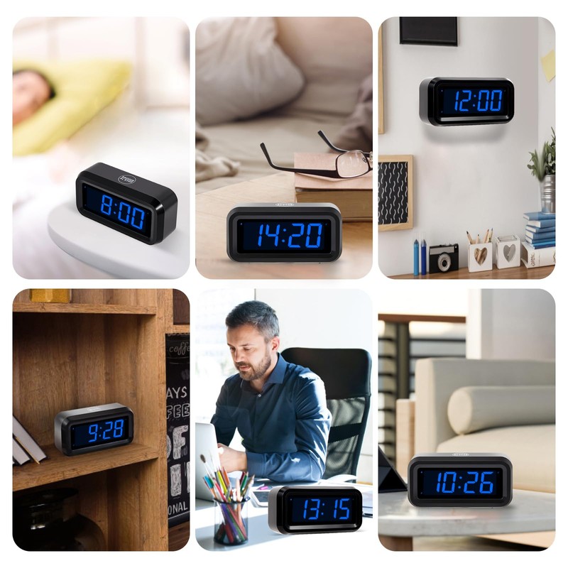 Timegyro Digital Alarm Clock Battery Operated with LED Display for