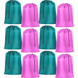 Woanger 12 Pack 28 x 45 Inch Extra Large Laundry Bags Bulk Washable Travel Laundry Bag with Drawstring Closure Large Dirty Clothes Organizer for College Dorm Home Hotel Camping(Cute Colors)