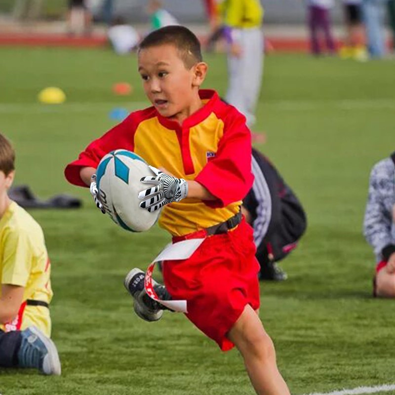 hisptgo Kids Football Gloves Ultra-Sticky Receiver Gloves for Kids with