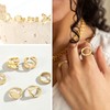 LunarCharm 6-piece set with chunky gold rings for women, gold-plated