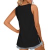 LONGYUAN Women's Summer Tank Tops V Neck Sleeveless Shirts Black