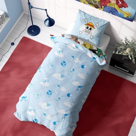 One Piece Single Duvet Cover & Pillow Case Set - Soft & Breathable Bedding Duvet Cover with Pillowcase - Reversible Duvet Cover for Kids, Girls & Boys