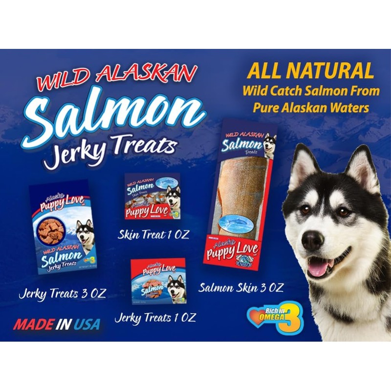 Alaska Puppy Love Wild Alaskan Salmon Jerky 1oz