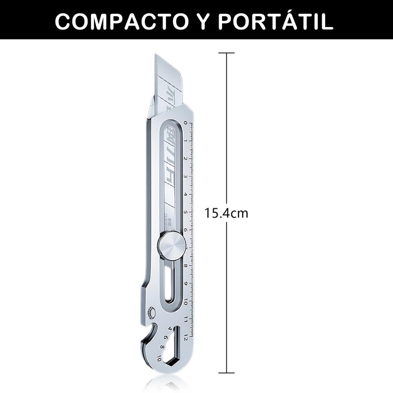 Cortador de Cajas Retráctil de Acero Inoxidable, Cuchillo Multiusos, Cuchillo