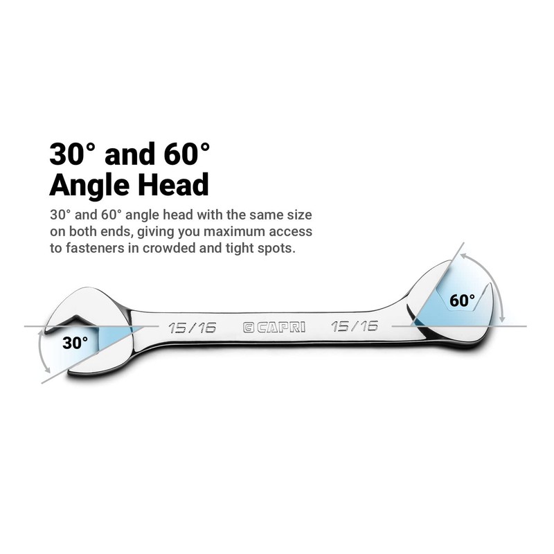 Capri Tools 3/4 in. Angle Open End Wrench, 30° and