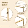 Glass Perfume Organizer Case Gold Cologne Holder with Vanity Tray