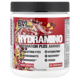 EVLution Nutrition HydrAmino Fruit Punch 246g, 4 Count / EVLution Nutrition HydrAmino 프루트 펀치 246g, 4개