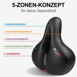 Lachesis bicycle saddle comfortable, gel bicycle saddle men, padded elasticity foam bicycle saddle ladies, sprung touring saddle bicycle seat for mountain bikes, road bikes and trekking bikes.