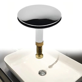 43 mm Bath Plug, Universal Bath Plug with Adjustable Screw, 50-55 mm Adjustable, Brass Plug Bathtub, Bathtub Drain Plug, for Bathroom and Kitchen Sink