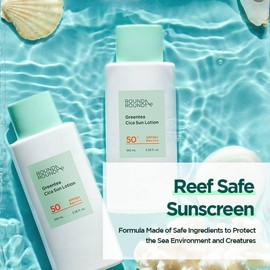 ROUND A'ROUND Green Tea Cica Sun Lotion SPF 50 (3.38 oz, 100ml) | Reef Safe, Daily, UV Protection, No White Cast, Moisturizing, Soothing, Weightless Sunscreen