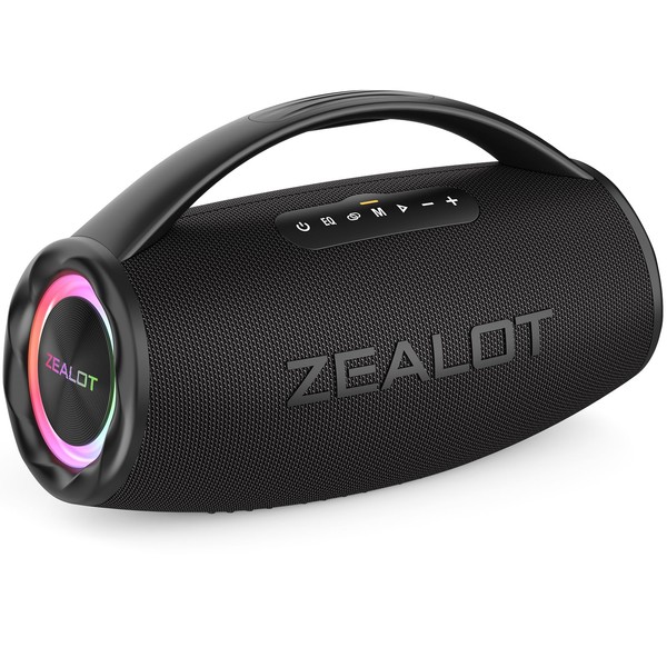 ZEALOT Portable Speaker, 80W Loud with Booming Bass, IP67 Waterproof,