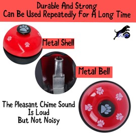 Cian Set of 2 Pet Metal Training Bells. Pet Eating, Potty Training and Communication Device Ringer Pet Interactive Toy. Dog & Cat Training Clicker (White - White)