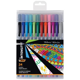 Bic Intensity Fineliner Marker Pens (FPIXP241-AST), Fine Point (0.4mm and 0.7mm), Assorted Colors, Clean and Crisp Writing, 24-Count