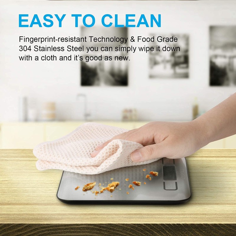 Exeton - Kitchen Scale, Premium Quality, Stainless Steel LED Display
