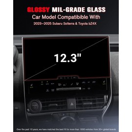 ASZSK For 2023~2025 Subaru Solterra& Toyota bZ4X 12.3 Inch Glossy Screen Protector - [More Clear& Smooth] - Mil-Grade 9H+ Tempered Glass - Touchscreen *1