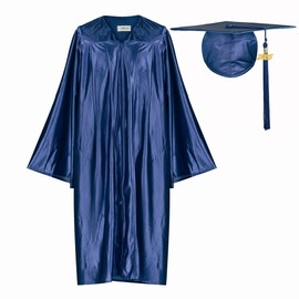 Newrara Juego de gorro y borla de graduación brillante para adultos para escuela secundaria y soltero (51, azul marino)