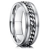 King Will INTERTWINE 8mm Spinner Ring Silver Stainless Steel Fidget