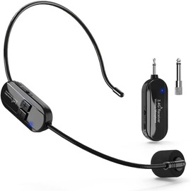 Wireless Microphone 2.4 G Head Microphone Set, Wireless Microphone, Stage Portable Loudspeaker, 50 Meter Transmission Range, Automatic Pair, Supports Loudspeakers, Lightweight, Volume Adjustment, Ear