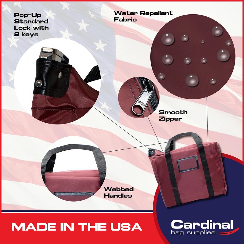 Cardinal bag supplies Briefcase Locking Document Bag (Burgundy)
