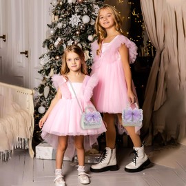 JerlyMush Toddler Purse for Girls, Gift for 3-12 Year Old Birthday Gift, Kids Purses, Little Girls Wallet, Crossbody Bag, Mini Cute Coin Purse, Holiday Present for Girls, Princess Handbags (Purple)