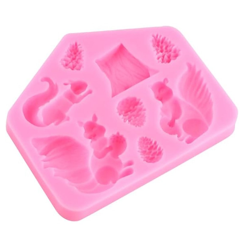 ZiXiang Pine Cone Silicone Mold Squirrel Tree Stump Fondant Molds