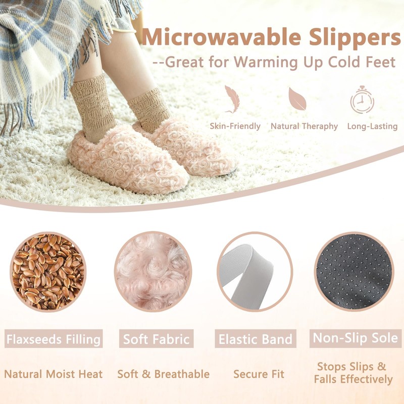 Microwavable Gloves for Arthritis & Microwavable Slippers Set, Moist Heat