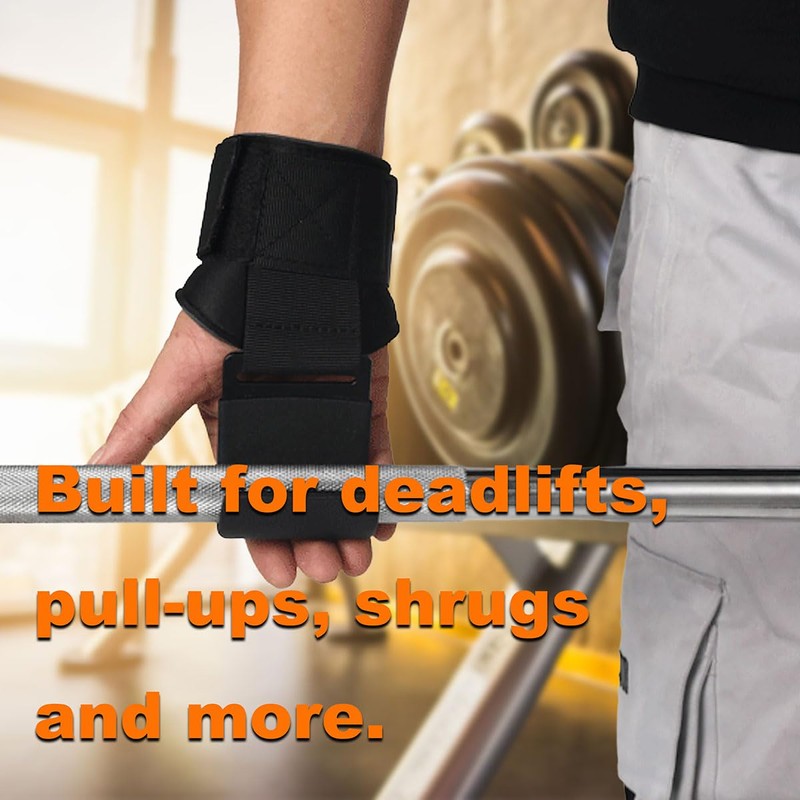 ciciment Wrist Hooks Lifting Straps, Weight Lifting Hooks with Non-Slip