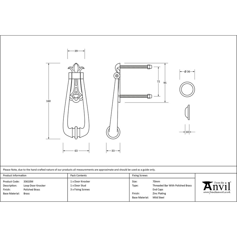 From The Anvil Polished Brass Loop Door Knocker
