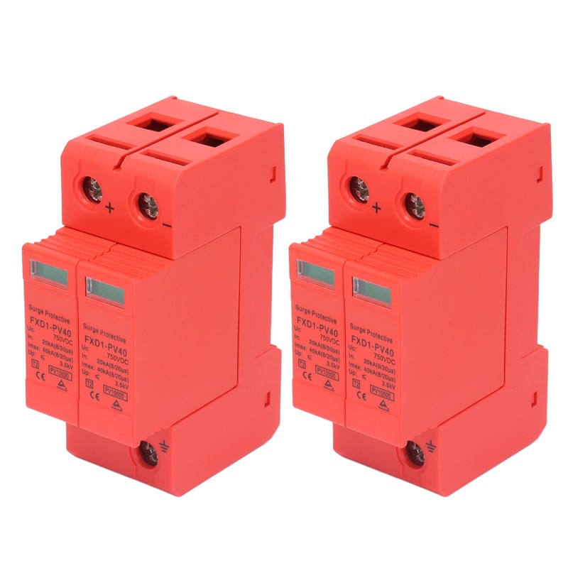2Pcs Surge Protective Devices DC Photovoltaic Arrester 2P 40KA with