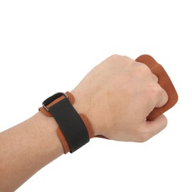 Gymnastics Palm Protectors, 2pcs Gymnastics Hand Grips Imitation Leather Three Fingers Hand Grip for Pull Up Weight Lifting Training Sports Equipment Sports Protective Gear(Brown)