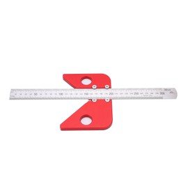 Center Scribe Gauge 45 90 Degree Finder Measuring Tool Carpenter Woodworking Ruler Red