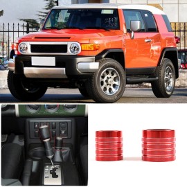 car-king888 Red Alloy Car Central Control Gear Shift Knob Cover For Toyot@ FJ Cruiser 07-21
