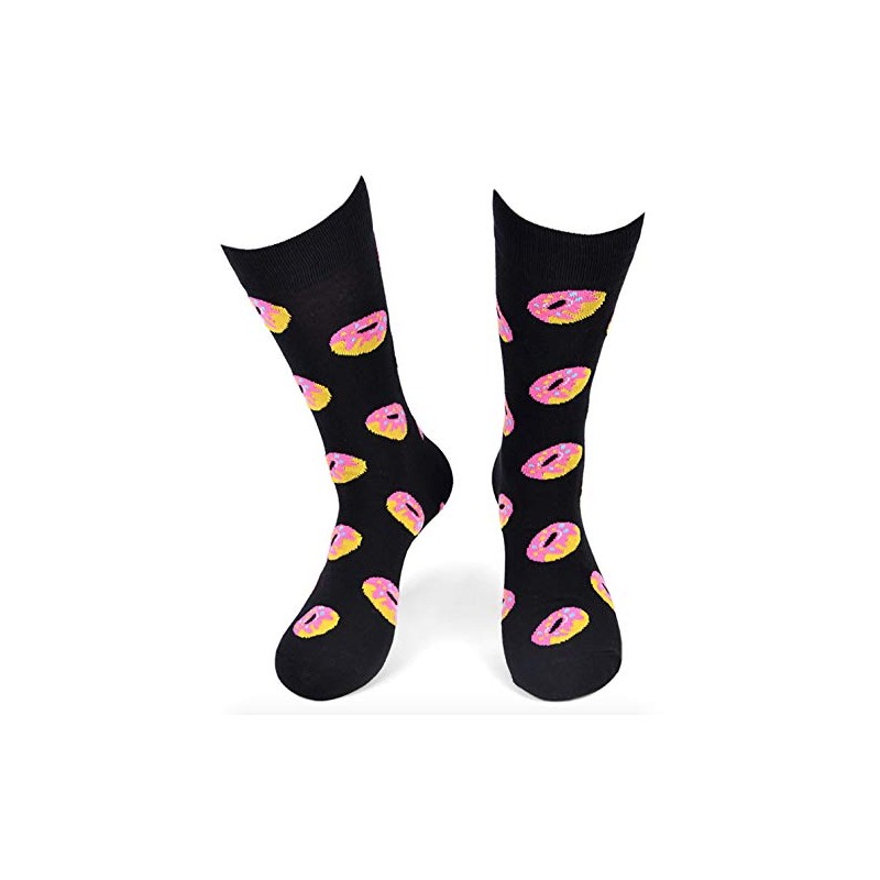 Urban-Peacock Men's Novelty Socks - Multiple Patterns! (Donuts - Black,