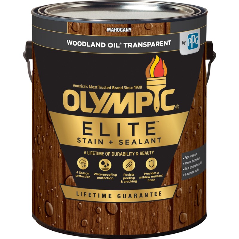 Olympic Elite 1 gal. American Chestnut Semi-Transparent Stain and Sealant