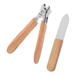 HONMEET In-1 Nail Clippers Manicure Kit Portable Tools Stainless Steel Wood Handle Safe Easy Trimming