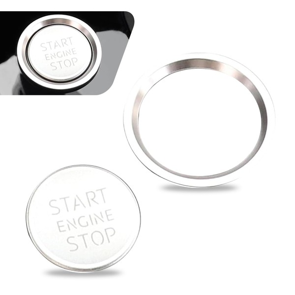 2 PCS Car Button Starter Cover, Ignition Ring Cover Interior